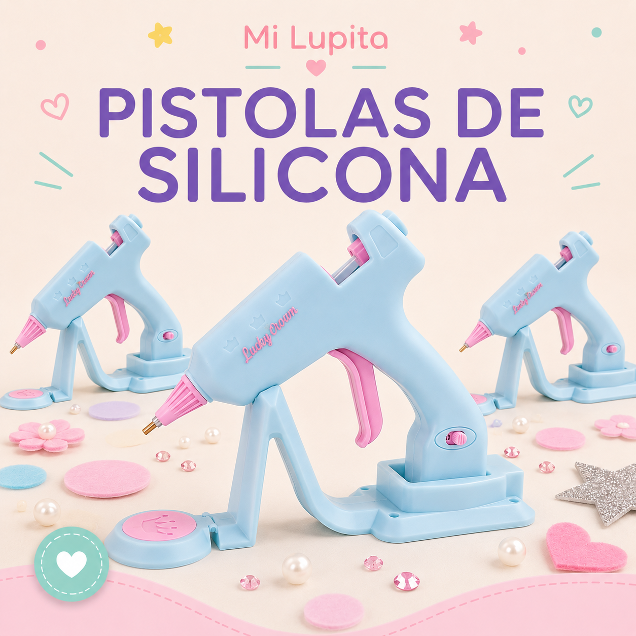 PISTOLA DE SILICONA INALAMBRICA CON BASE
