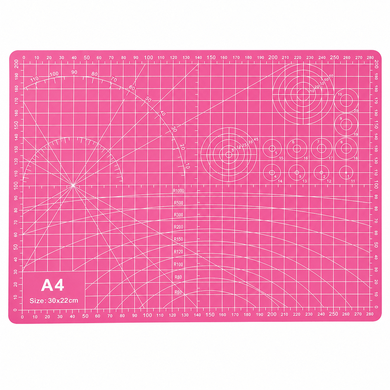 TAPETE DE CORTE A4 AUTOCICATRIZANTE ROSA 30 × 22 CM | 5 CAPAS