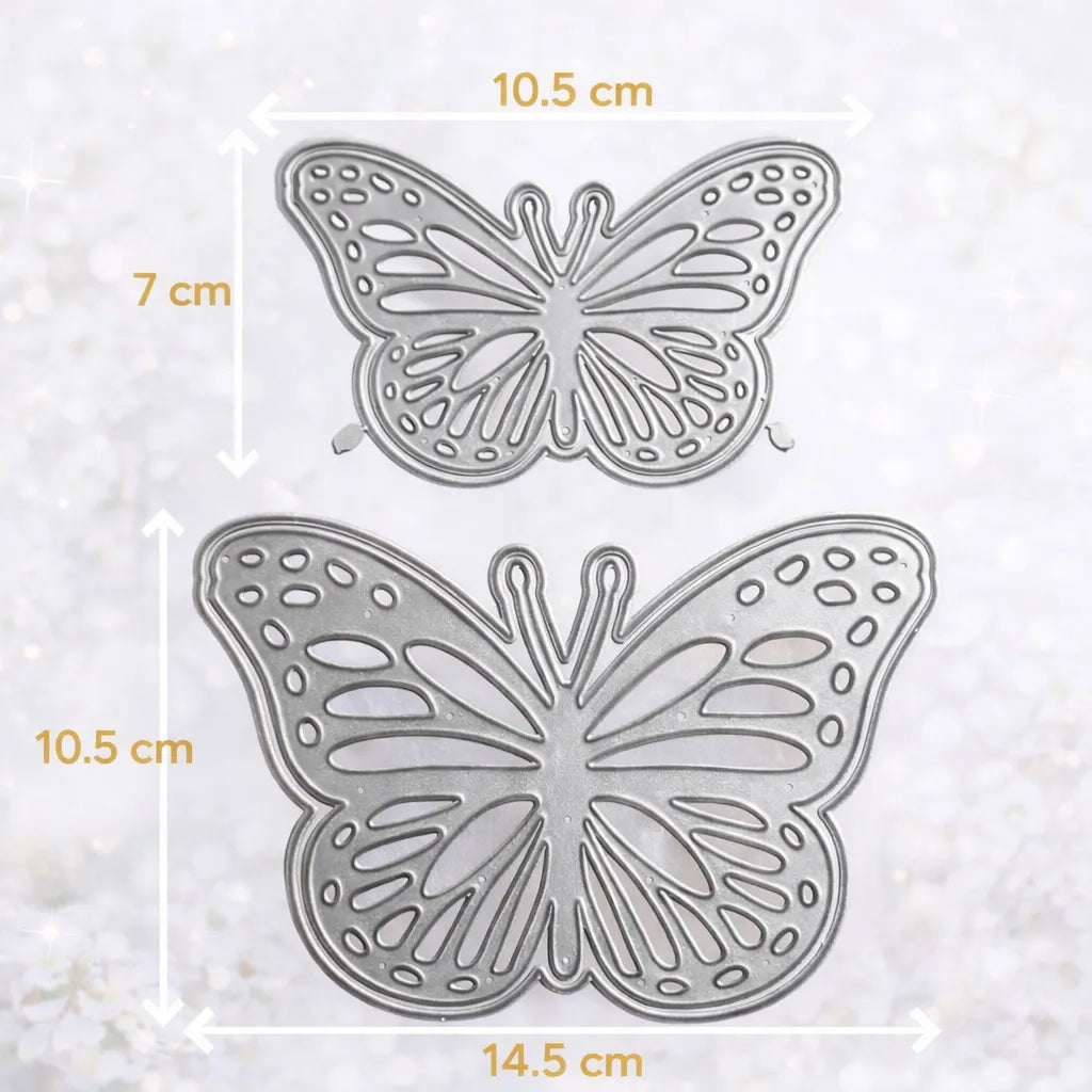 TROQUEL MARIPOSA METALICO SET X 2 TAMAÑOS COMPATIBLES CON MAQUINA TROQUELADORA