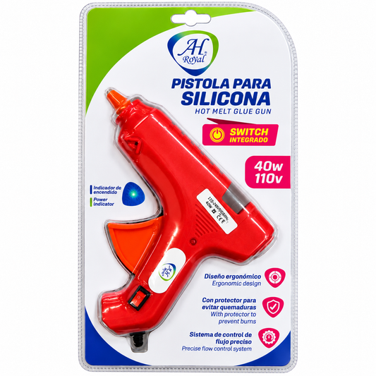 PISTOLA PARA SILICONA GRUESA CON SWITCH INTEGRADO
